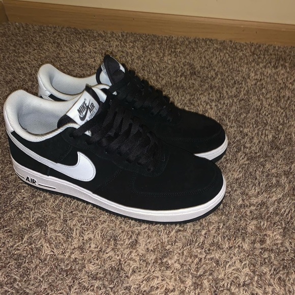 air force 1 black and white suede